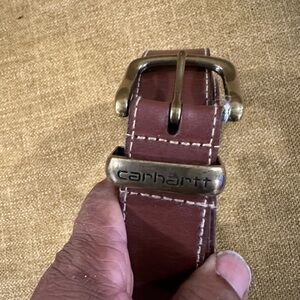 Carhartt Tan Leather Belt with Brass Buckle